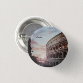 Badge Rond 2,50 Cm Architecture antique Rome coucher de soleil ville (Devant & derrière)