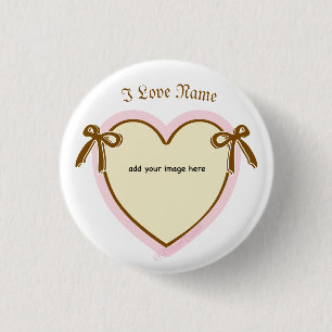 Badge Rond 2,50 Cm Arcs et Cœurs Personnalisés Dingus
