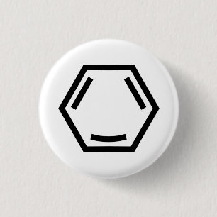 Badge Rond 2,50 Cm Arène heureux (simple, noir)