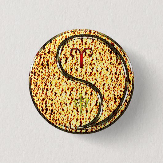 Badge Rond 2,50 Cm Aries et singe du feu (Devant)