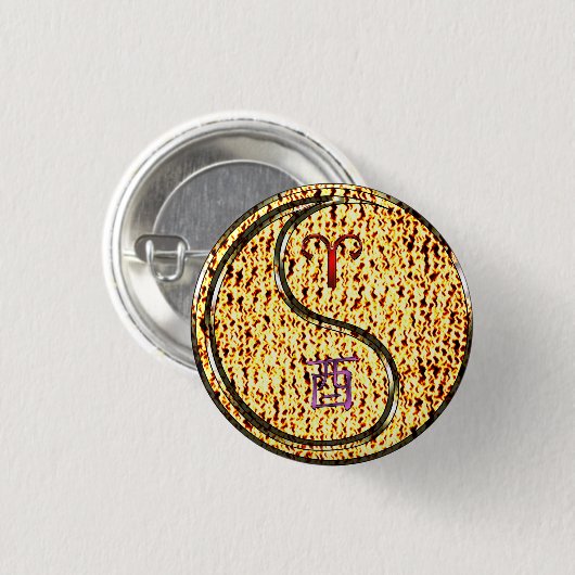 Badge Rond 2,50 Cm Aries & Fire Roster (Devant & derrière)