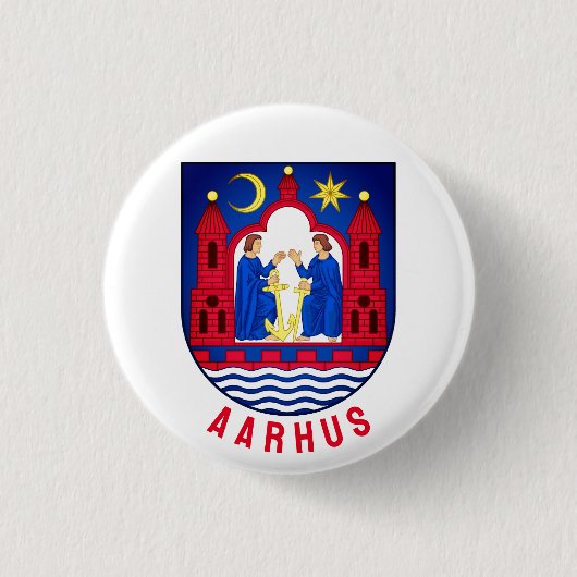 Badge Rond 2,50 Cm Armoiries d'Aarhus - DANEMARK (Devant)