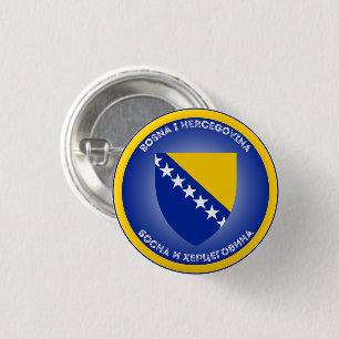 Badge Rond 2,50 Cm Armoiries de Bosnie-Herzégovine de forme circulair