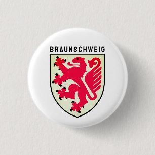 Badge Rond 2,50 Cm Armoiries de Braunschweig, Allemagne