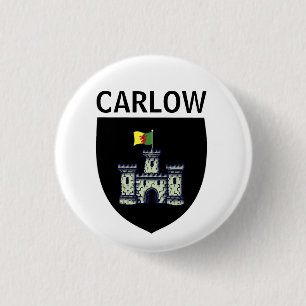 Badge Rond 2,50 Cm Armoiries de Carlow (ville), République d'Irlande