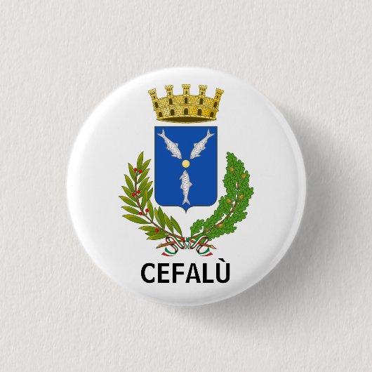 Badge Rond 2,50 Cm Armoiries de Cefalù - Sicile (Devant)