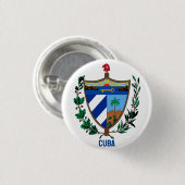 Badge Rond 2,50 Cm Armoiries de Cuba (Devant & derrière)