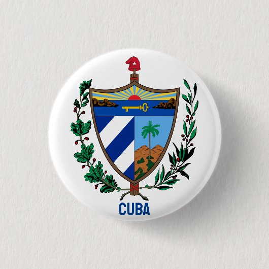 Badge Rond 2,50 Cm Armoiries de Cuba (Devant)