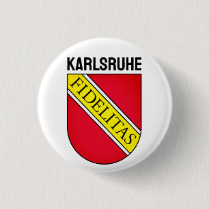 Badge Rond 2,50 Cm Armoiries de Karlsruhe, ALLEMAGNE