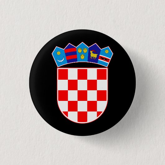 Badge Rond 2,50 Cm Armoiries de la Croatie (Devant)