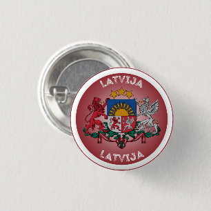 Badge Rond 2,50 Cm Armoiries de la Lettonie de forme circulaire 