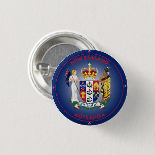 Badge Rond 2,50 Cm Armoiries de Nouvelle-Zélande de forme circulaire