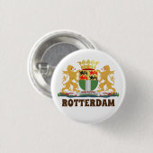 Badge Rond 2,50 Cm Armoiries de Rotterdam, Pays-Bas (Devant & derrière)
