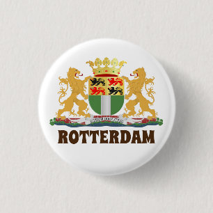 Badge Rond 2,50 Cm Armoiries de Rotterdam, Pays-Bas