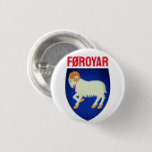 Badge Rond 2,50 Cm Armoiries des îles Féroé (DANEMARK) (Devant & derrière)