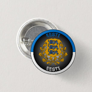 Badge Rond 2,50 Cm Armoiries d'Estonie de forme circulaire 