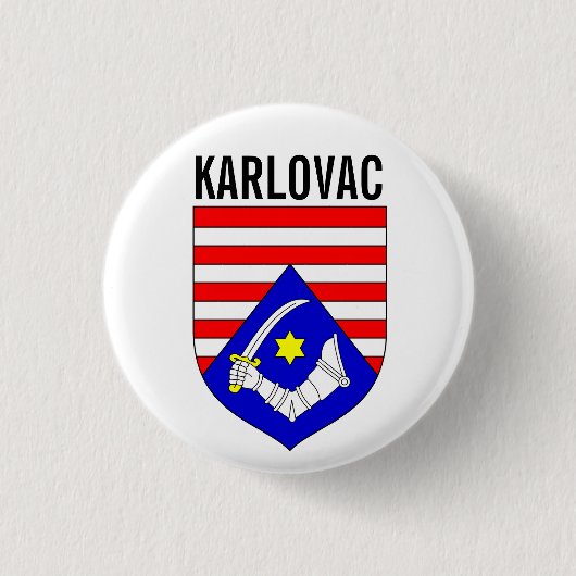 Badge Rond 2,50 Cm Armoiries du comté de Karlovac, Croatie (Devant)