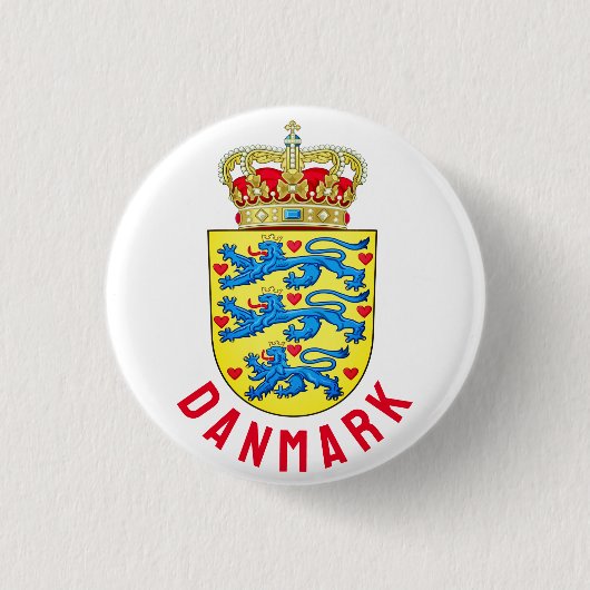 Badge Rond 2,50 Cm Armoiries du Danemark (Devant)