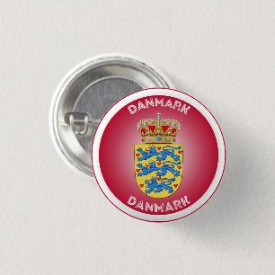 Badge Rond 2,50 Cm Armoiries du Danemark de forme circulaire