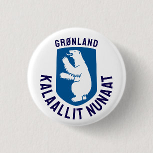 Badge Rond 2,50 Cm Armoiries du Groenland - noms ajoutés