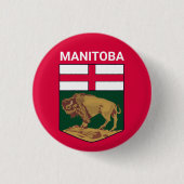 Badge Rond 2,50 Cm Armoiries du Manitoba - CANADA (Devant)