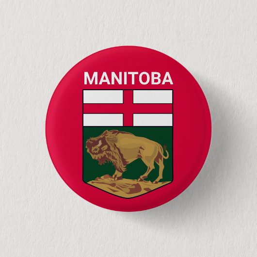 Badge Rond 2,50 Cm Armoiries du Manitoba - CANADA (Devant)