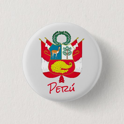 Badge Rond 2,50 Cm Armoiries du Pérou (Devant)