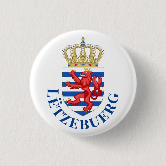 Badge Rond 2,50 Cm Armoiries luxembourgeoises (avec nom en dessous) (Devant)