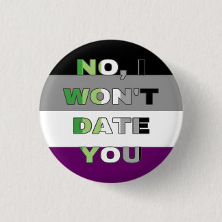 Badge Rond 2,50 Cm Aroace "Non, je ne sortirai pas avec toi"
