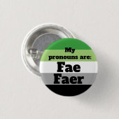 Badge Rond 2,50 Cm Aromantic/Aro Fae/Faer Pronounounouns (Devant & derrière)
