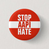 Badge Rond 2,50 Cm Arrêter la haine AAPI (Devant)