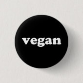 Badge Rond 2,50 Cm arrière - plan blanc noir "Vegan" (Devant)