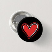 Badge Rond 2,50 Cm Arrière - plan Coeur-Noir (Devant & derrière)