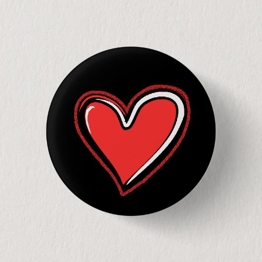 Badge Rond 2,50 Cm Arrière - plan Coeur-Noir (Devant)