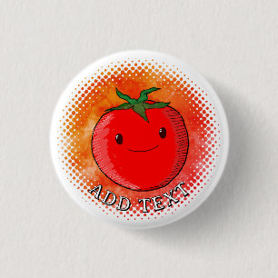 Badge Rond 2,50 Cm Arrière - plan d'aquarelle de tomate de carton mou