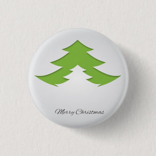 Badge Rond 2,50 Cm Arrière - plan gris avec arbre de Noël