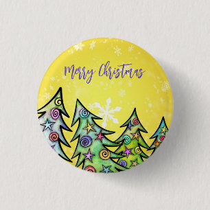 Badge Rond 2,50 Cm Arrière - plan Jaune Avec Pneus EtNoëlArbre