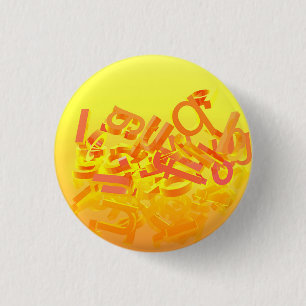 Badge Rond 2,50 Cm Arrière - plan orange avec lettres