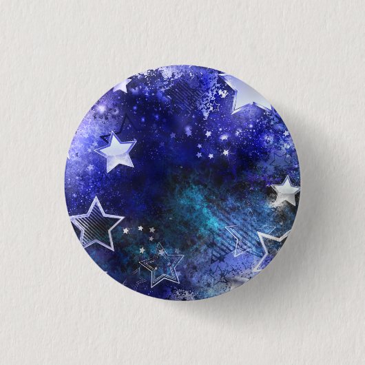 Badge Rond 2,50 Cm Arrière - plan spatial avec étoiles (Devant)