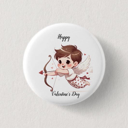 Badge Rond 2,50 Cm Arrow de Cupidon Saint-Valentin (Devant)