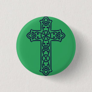 Badge Rond 2,50 Cm Art de nœuds graphiques de la croix celtique