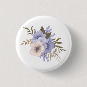 Badge Rond 2,50 Cm Art floral de rose vintage Fleurs botaniques rét