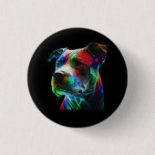 Badge Rond 2,50 Cm Art graphique Pitbull Chien L (Devant)