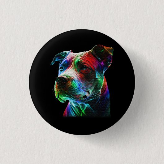 Badge Rond 2,50 Cm Art graphique Pitbull Chien L (Devant)