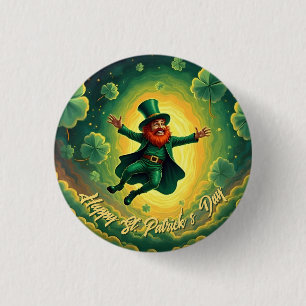 Badge Rond 2,50 Cm Art magique de la Saint-Patrick sur le thème des l