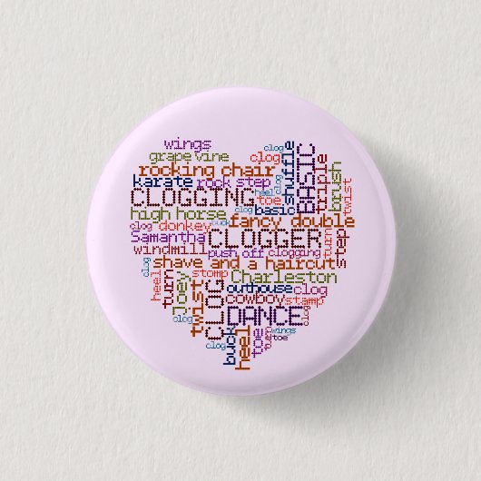 Badge Rond 2,50 Cm Art obstruant de mot de Clogger petit (Devant)