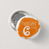 Badge Rond 2,50 Cm Art partie peinture dab orange nom âge bouton (Devant & derrière)