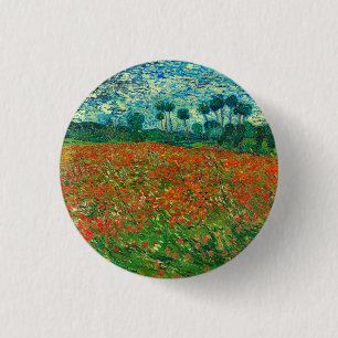 Badge Rond 2,50 Cm Art raffiné du champ de pavot Vincent Van Gogh