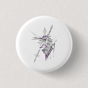 Badge Rond 2,50 Cm Art tribal abstrait coloré éclectique de tatouage