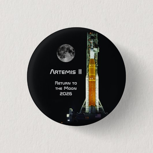 Badge Rond 2,50 Cm Artemis II Moon Mission (Devant)